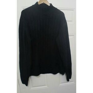 Saks fifth Ave mens xl made in England 100% cashmere sweater mockneck black